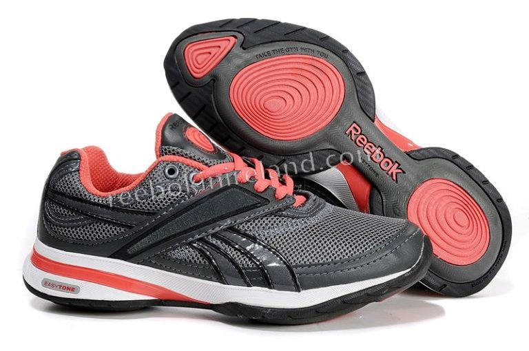 Reebok Easytone 1010 Chaussures Femmes Gris Rouge - reebok basket montante