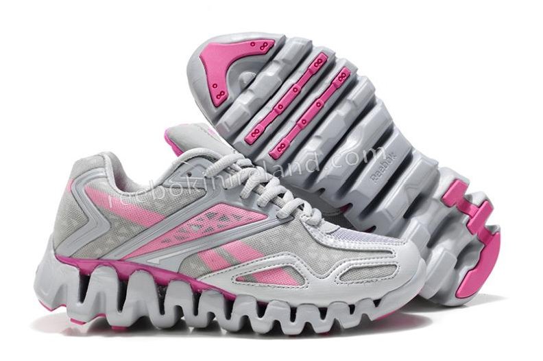 Reebok ZigSonic femmes Chaussures de course Gris Rose - chaussures reebok top down